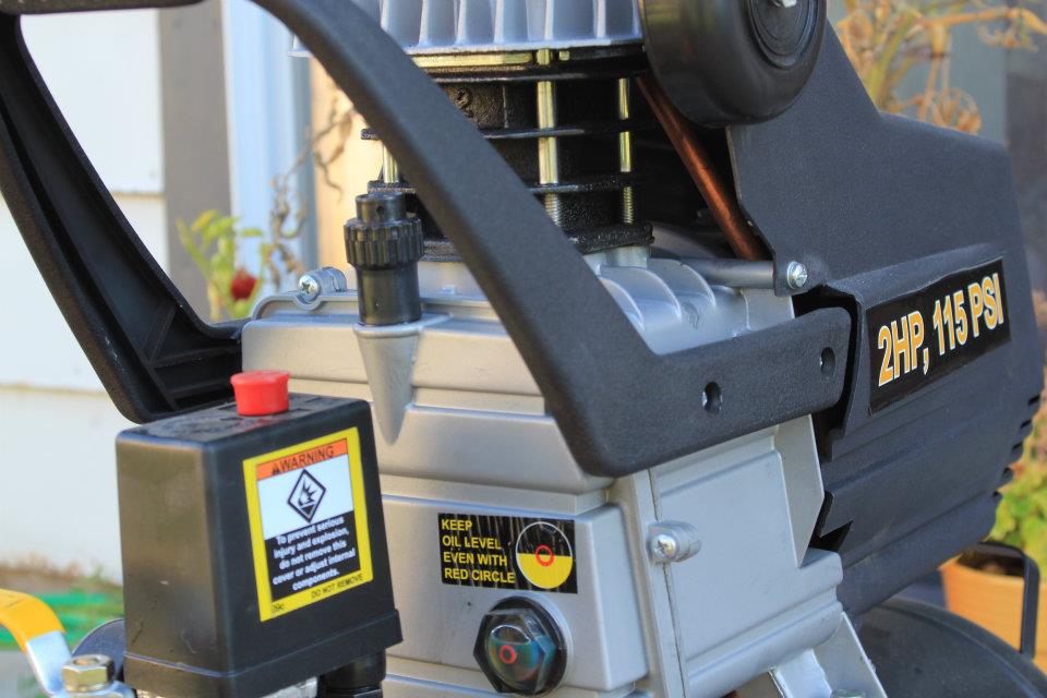 photo of turning off air compressor