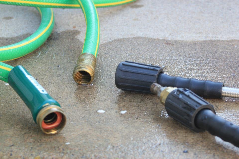 photo of disconnecting water hoses